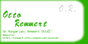 otto remmert business card